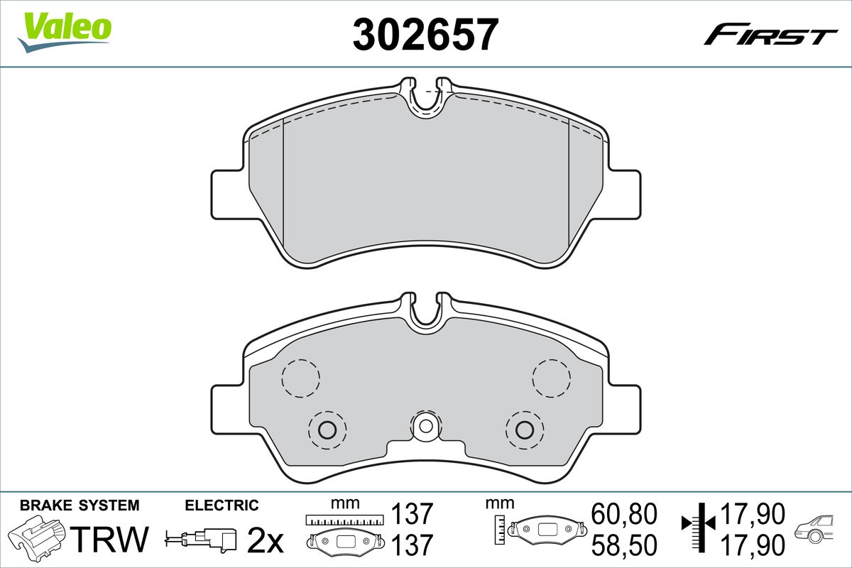 VALEO Fékbetét, mind 302657_VALEO